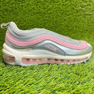 Nike Air Max 97 Girls Size 5.5Y Silver Pink Athletic Running Shoes Sneakers